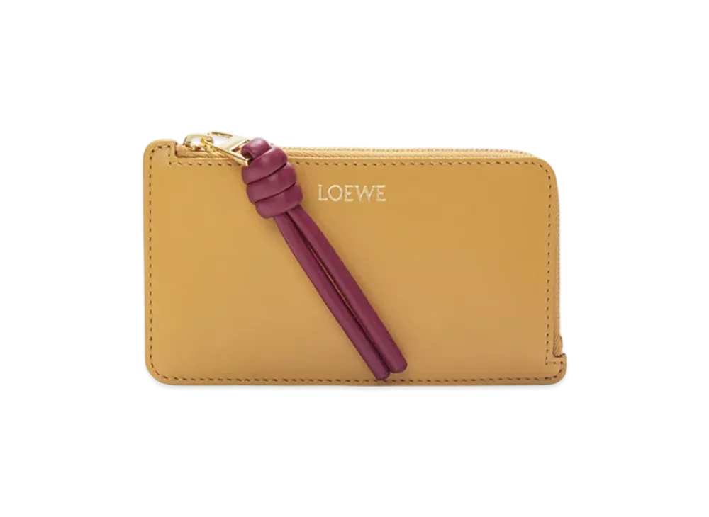 LOEWE Knot Coin Card Holder "Sahara/Crimson"