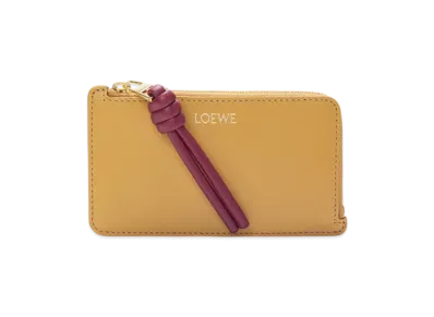 LOEWE Knot Coin Card Holder "Sahara/Crimson"