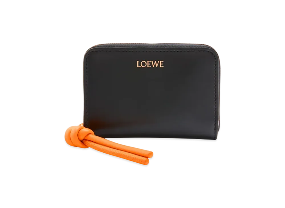 LOEWE Zip Coin Purse "Black/Bright Orange"