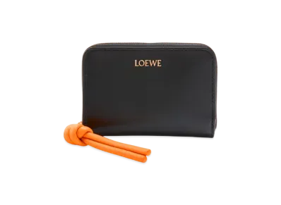 LOEWE Zip Coin Purse "Black/Bright Orange"