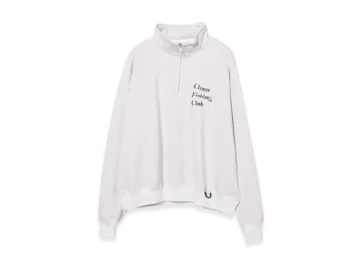 Chaos Fishing Club Logo Half Zip Sweat Shirt "Ash Grey"
