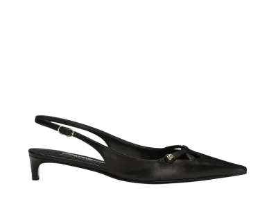 DOLCE&GABBANA Women's Nappa Leather Slingbacks "Black"