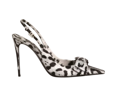 DOLCE&GABBANA Women's Leopard-Print Satin Slingbacks "Leopard"