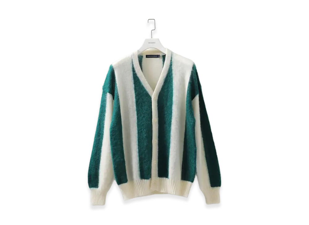 COGNOMEN Football Stripe Knit Cardigan "Green"