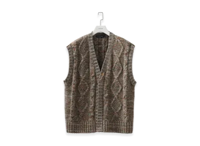COGNOMEN Colour Aran Knit Vest "Green"
