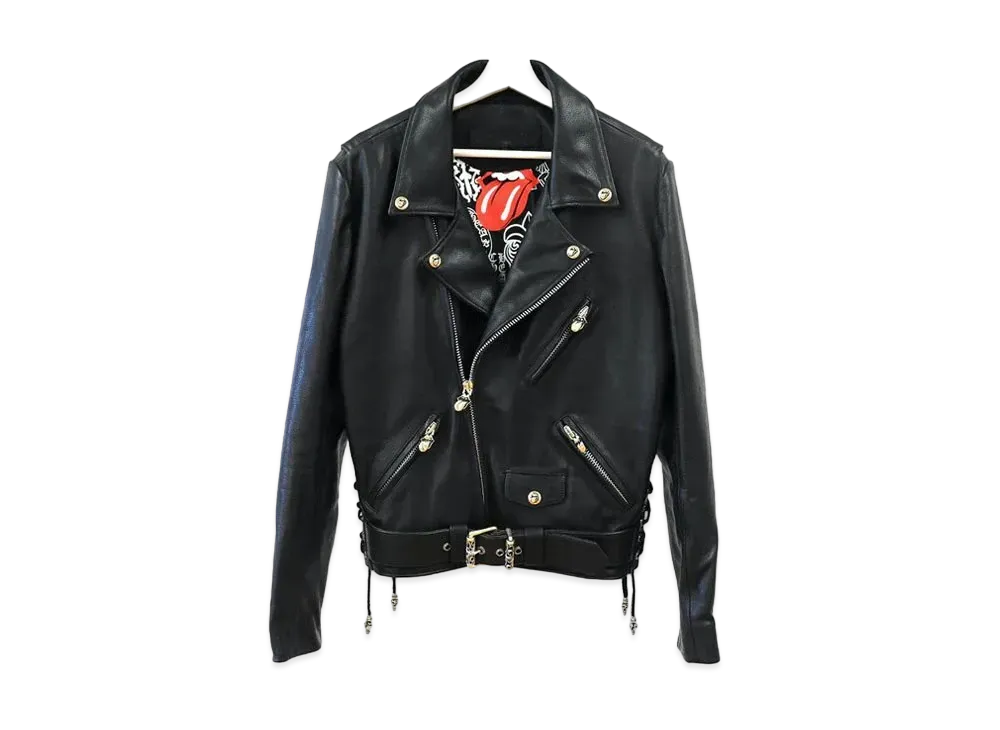 Chrome Hearts Lip and Tongue JJ Dean Biker Jacket "Black"
