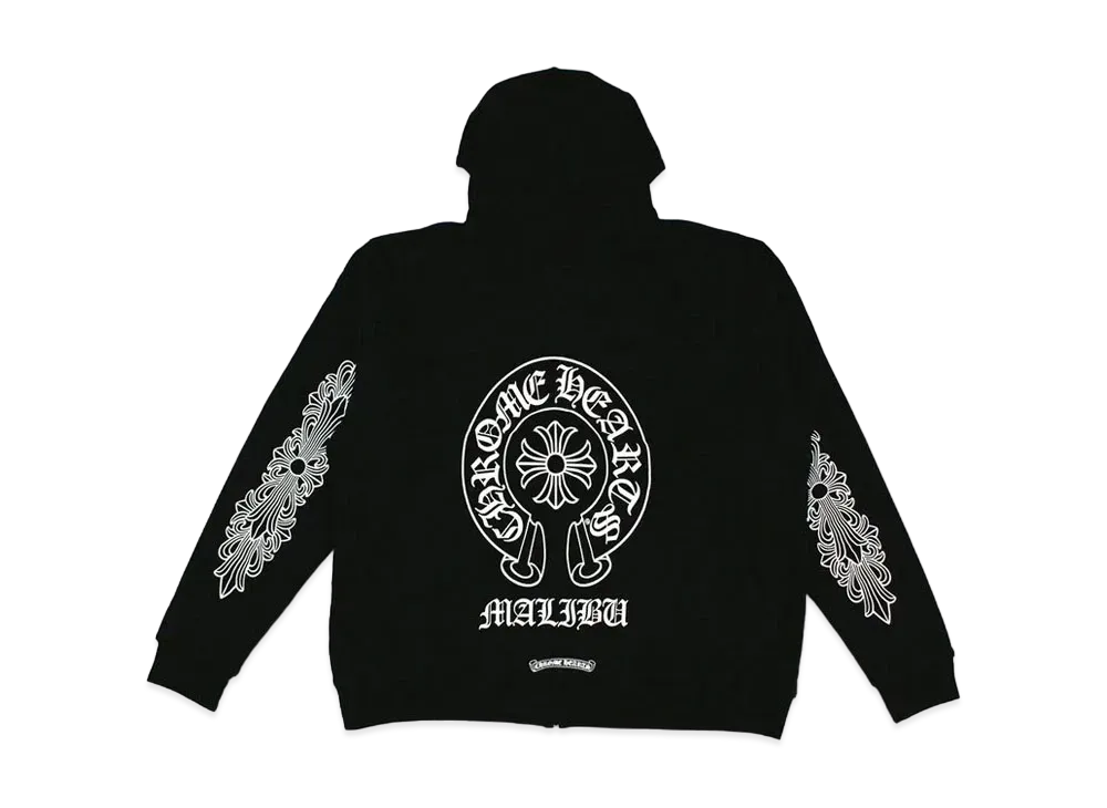 Chrome Hearts Malibu Exclusive HorseShoe Zip Up Hoodie "Black"