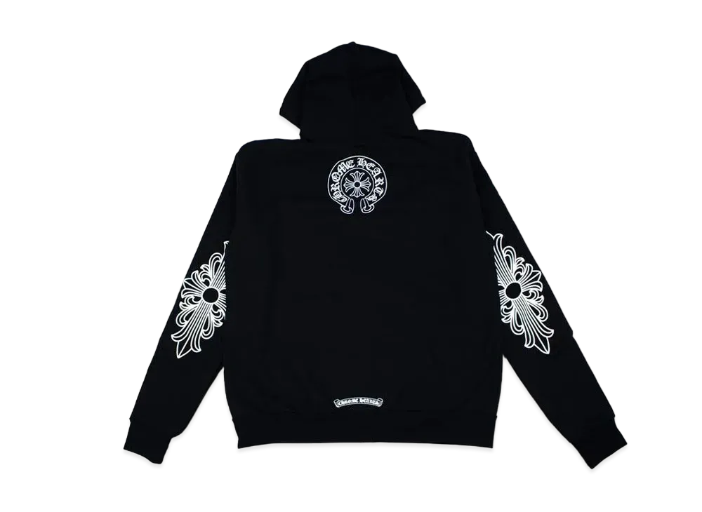 Chrome Hearts Single Floral T Logo Zip Up Hoodie "Black"