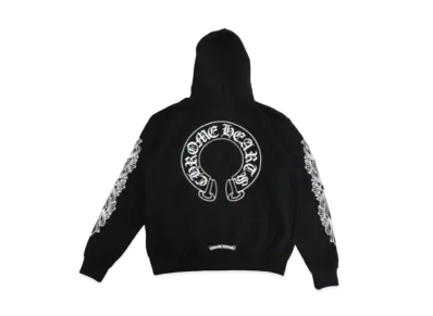 Chrome Hearts Horse Shoe Floral Pullover Hoodie "Black"
