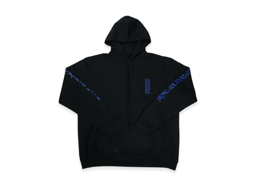 Chrome Hearts Vertical Logo Pullover Hoodie "Black/Blue"