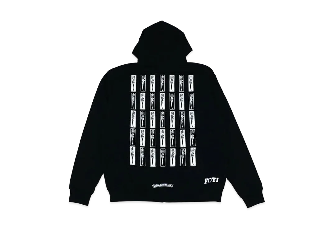 クロムハーツ フォーティー ジャーヴィス ブロック ジップ アップ フーディー "ブラック"