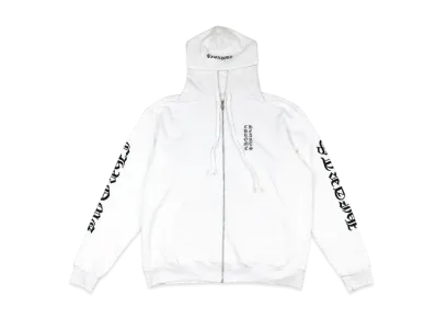 Chrome Hearts Vertical Logo FU Hood Zip Up Hoodie "White"