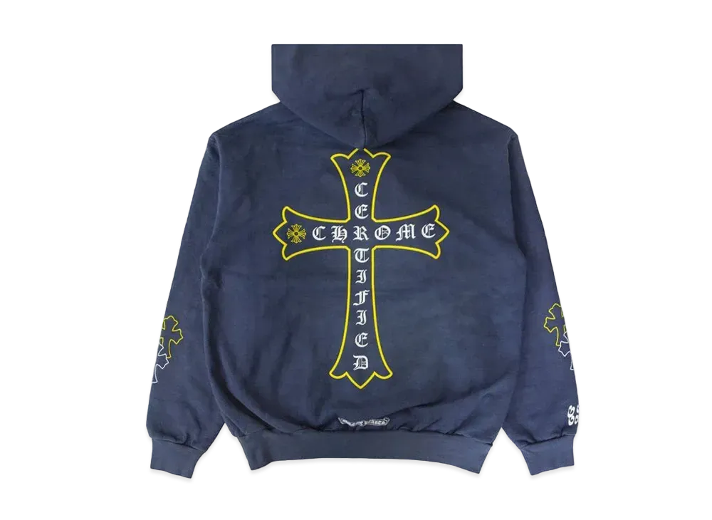 Chrome Hearts x Drake Certified Chrome Hand Dyed Hoodie "Washed Blue"