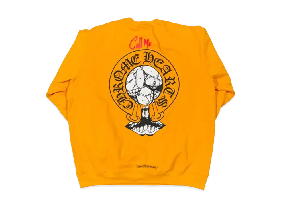 Chrome Hearts Matty Boy Call Me Crewneck Sweatshirt "Yellow"