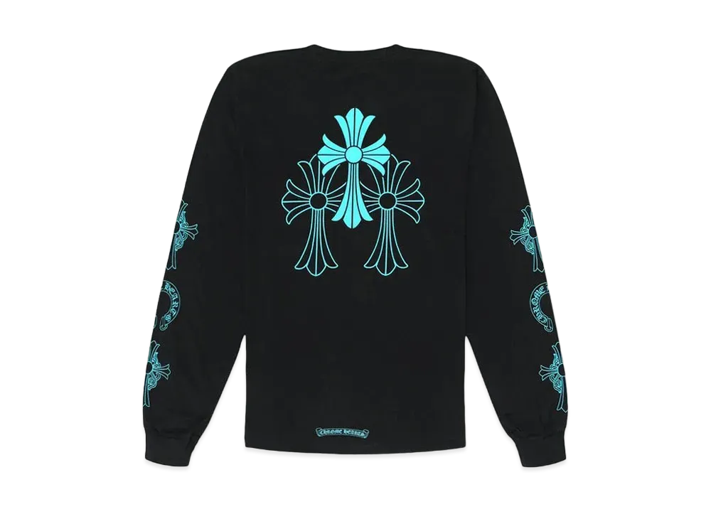 Chrome Hearts 3 Cross Logo L/S T-shirt "Black/Blue"