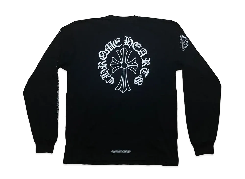 Chrome Hearts Neck Logo Cross Sleeve L/S T-Shirt "Black"