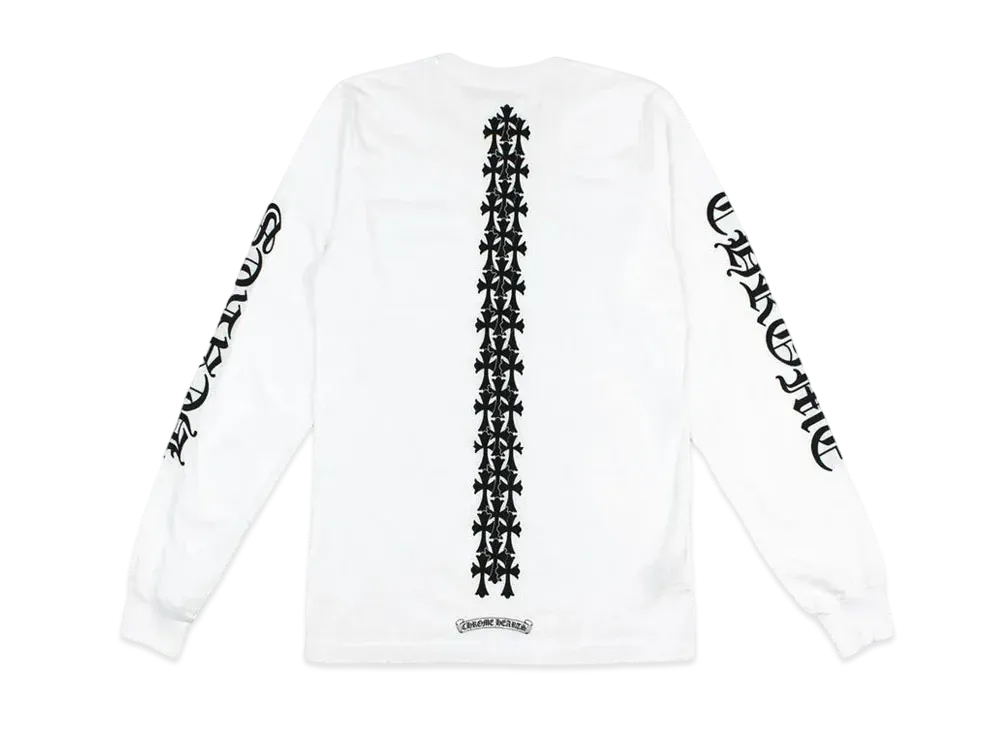 Chrome Hearts Cemetery Cross Tire Tracks L/S T-Shirt "White"