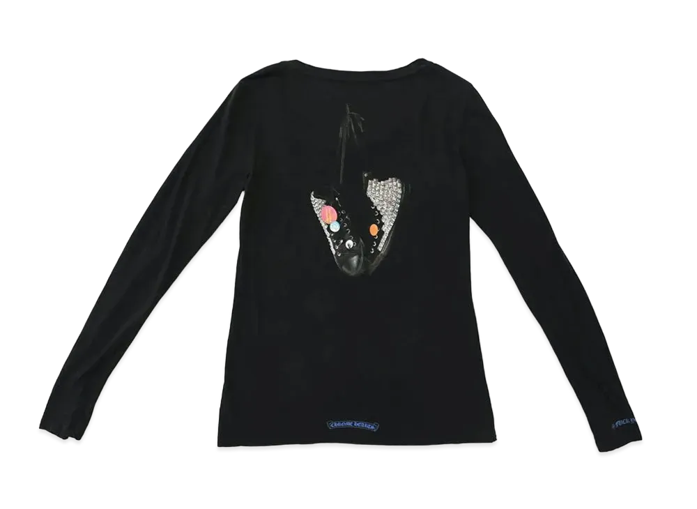 Chrome Hearts Women's Limited Converse Sneakers Longsleeve T-Shirt "Black"