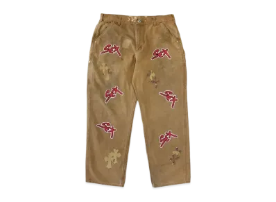 Chrome Hearts Matty Boy Sex Records Single Knee Vintage Carpenter Pants "Tan"