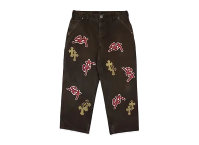 Chrome Hearts Matty Boy Sex Records Single Knee Vintage Carpenter Pants "Dark Brown"