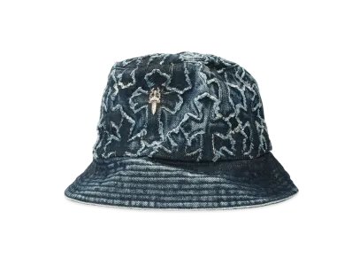 Chrome Hearts Leather Cross Patch Bucket Hat "Black"