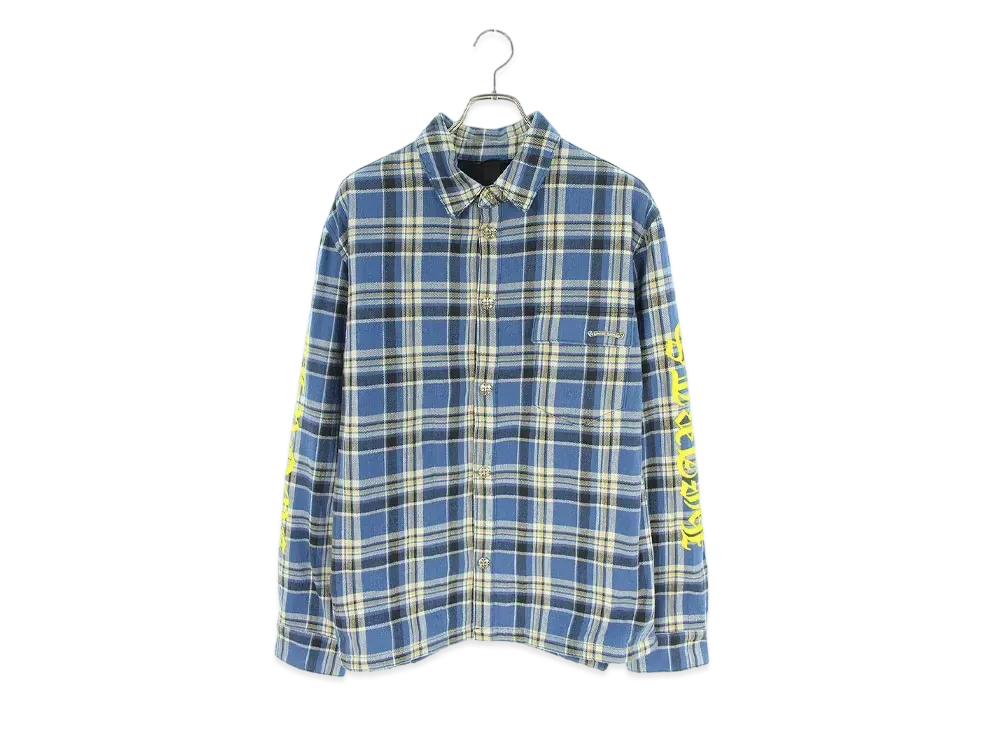 Chrome Hearts WORK'N Check Pattern Long Sleeve Shirt "Blue/Yellow"