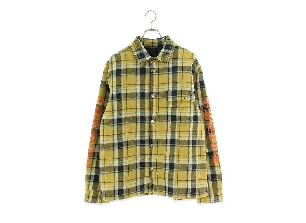 Chrome Hearts WORK'N Check Pattern Long Sleeve Shirt "Yellow"