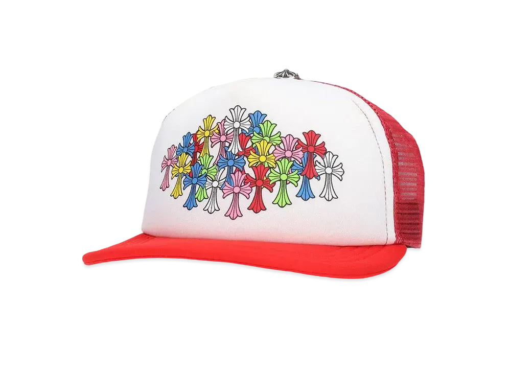 Chrome Hearts Trucker Cap Cemetery King Taco Cross "Red/White"