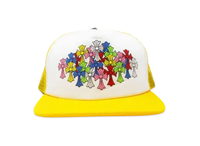 Chrome Hearts Trucker Cap Cemetery King Taco Cross "Yellow/White"