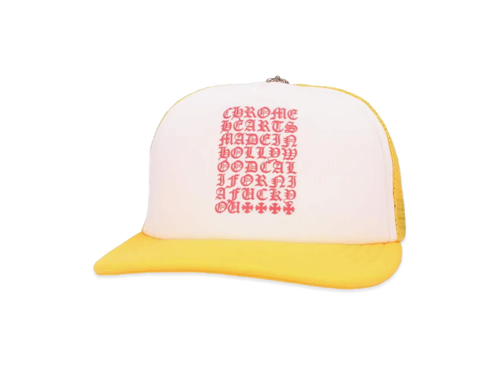 Chrome Hearts Trucker Cap King Taco CH Scroll "Yellow"