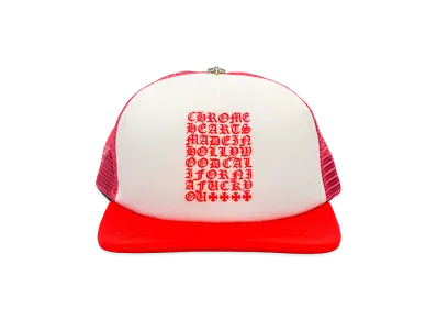 Chrome Hearts Trucker Cap King Taco CH Scroll "Red"