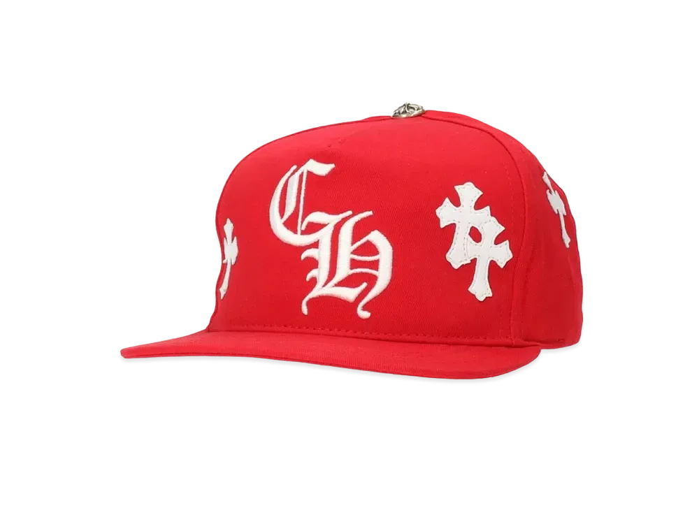 Chrome Hearts CH Hat Cross Patch Baseball Cap "Red/White"