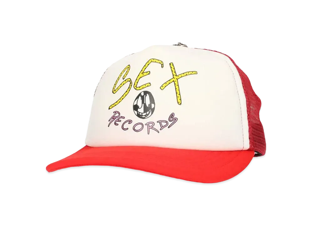 Chrome Hearts PPO Sex Trucker Cap Cross Ball Mesh "Red/White"