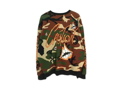 Chrome Hearts PPO Caution Sweatshirt Matty Boy Print Camouflage "Green/Brown"