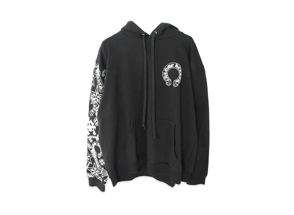 Chrome Hearts HD PLVR Sleeve Multi Print Pullover Hoodie "Black/White"