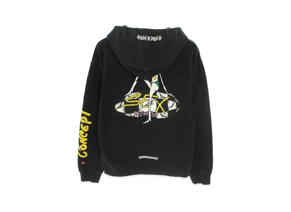 クロムハーツ PPO マッティボーイ セックスレコーズ HD PLVR プリントパーカー "ブラック"