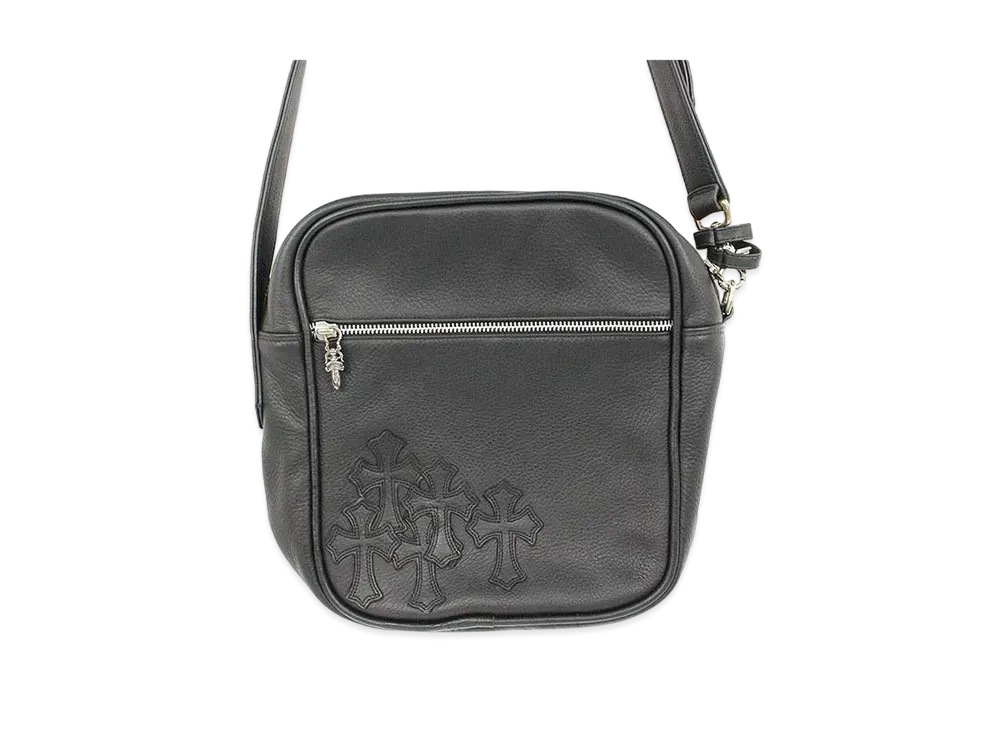 クロムハーツ タカバッグ セメタリークロスパッチ レザー ショルダー "ブラック"