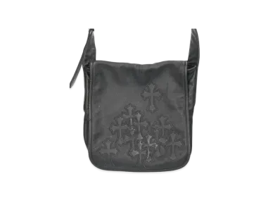 Chrome Hearts Mail Bag Cemetery Cross Patch Leather Shoulder Bag "Black"