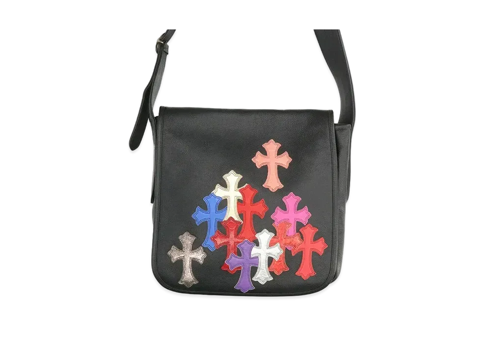 Chrome Hearts Mall Ceme Cross Bag Mulch Cemetery Cross Patch Leather Shoulder "Black/Blue/Red"