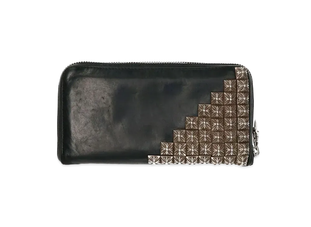 クロムハーツ Rec F ジップ ゼロピラミッドスタッズコーナー "ブラック/シルバー"