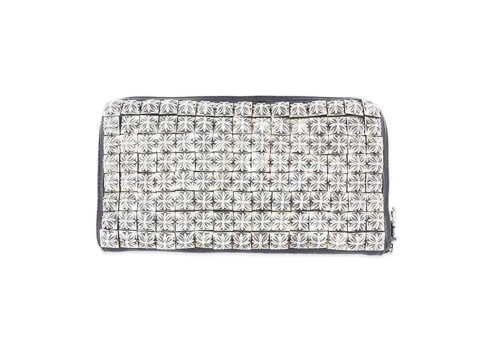 Chrome Hearts REC F Zip #2 Full Zero Pyramid Studs Wallet "Black/Silver
