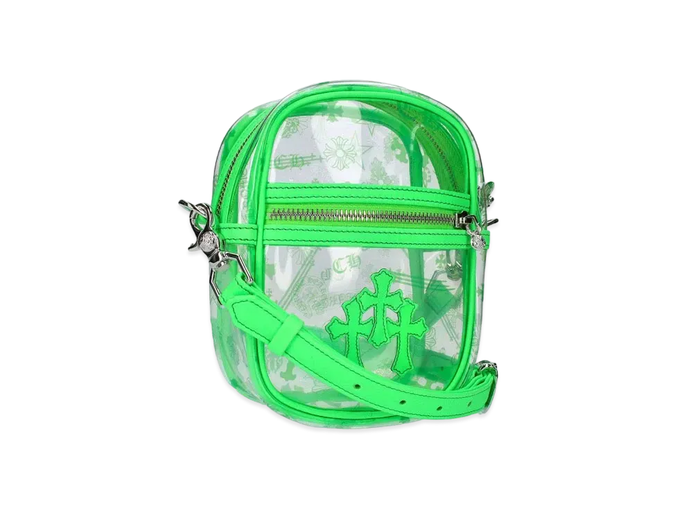 クロムハーツ タカミニ PVC素材 クロスパッチ付きショルダーバッグ "グリーン"