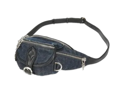Chrome Hearts Snat Pack Mini Dagger Zip Gunslinger Belt Denim Leather Waist Bag "Navy/Black"