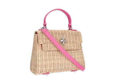 Chrome Hearts Dolly Straw 2way HandBag Shoulder Bag "Beige/Pink"