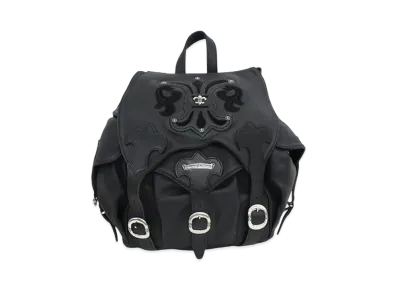 Chrome Hearts BS Flare Patch Leather Backpack Large "Black"