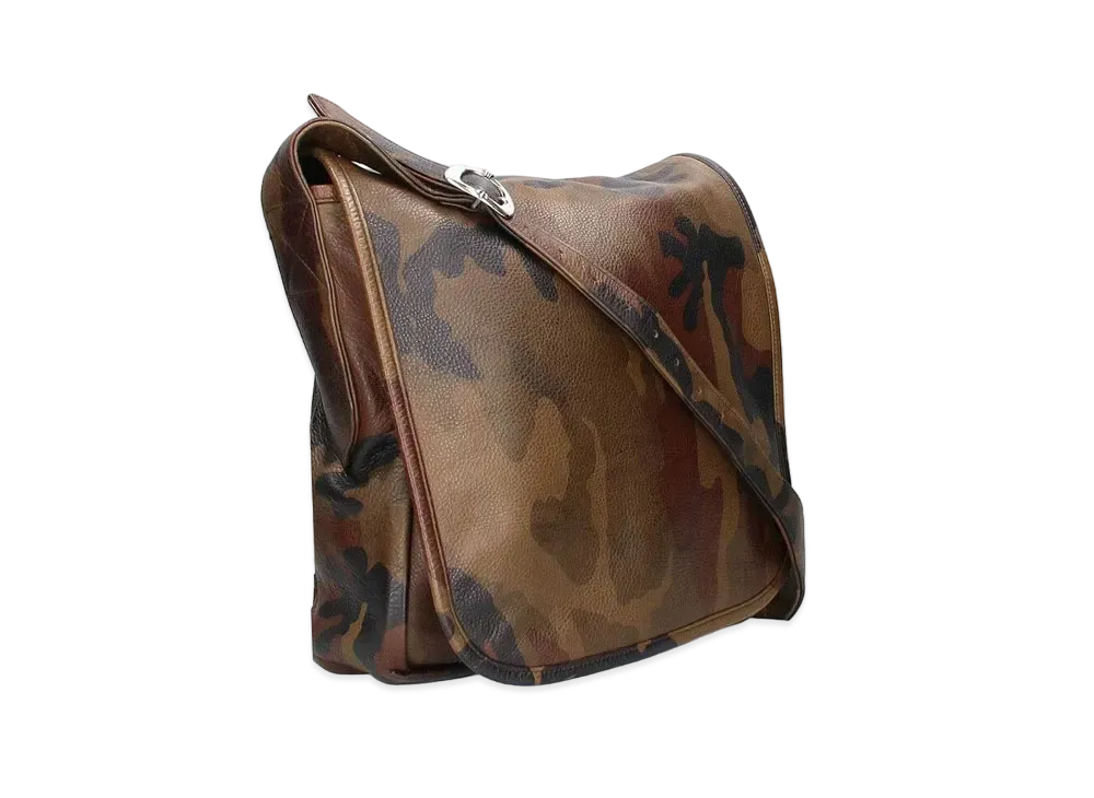 Chrome Hearts Mail Bag Logo Plate Camouflage Leather Shoulder Bag "Khaki"