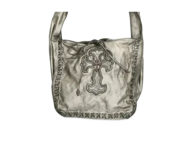 Chrome Hearts Slacker Philigrey Cross Novelty Leather Shoulder Bag "Silver"