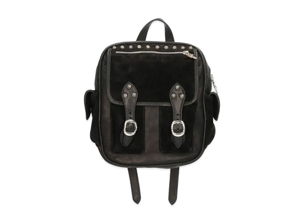 Chrome Hearts Zero Backpack Crossball Decorative Suede Switching Leather "Black"