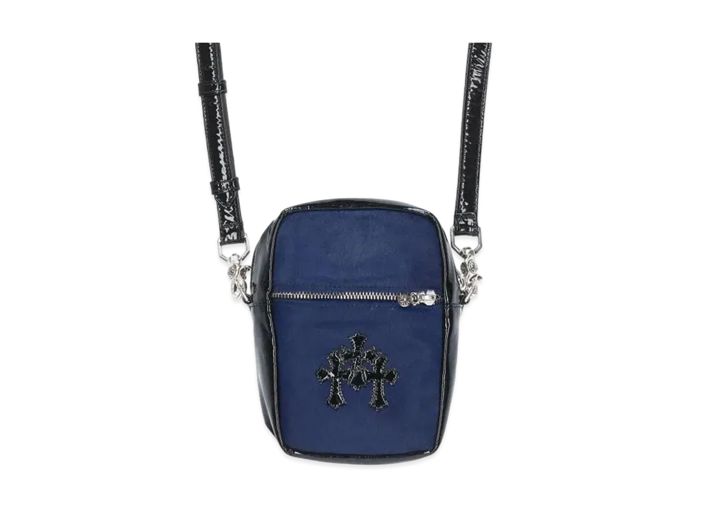 Chrome Hearts Taka Mini Harako Patent Leather Shoulder Bag with Cross Patch "Black/Blue"