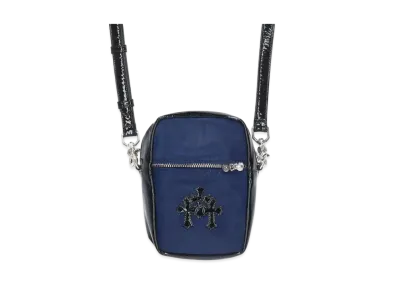 Chrome Hearts Taka Mini Harako Patent Leather Shoulder Bag with Cross Patch "Black/Blue"